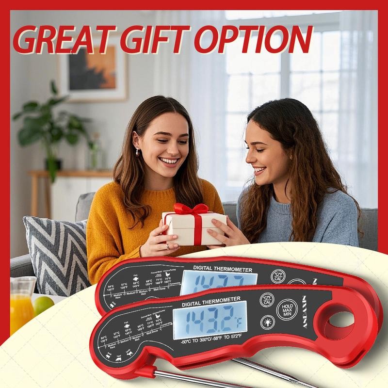 [BBQ Essential]Digital Meat Thermometer - 3s Instant Read Backlight Magnetic Waterproof for Steak Co