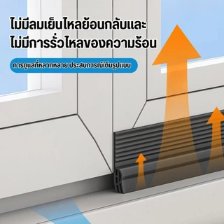 【พร้อมส่งจากไทย】ที่กั้นประตู แถบปิดผนึกประตู เทปปิดขอบประตู เทปปิดขอบหน้าต่าง ยาว ซิลิโคนปิดขอบประตู กันแมลง มีกาวให้