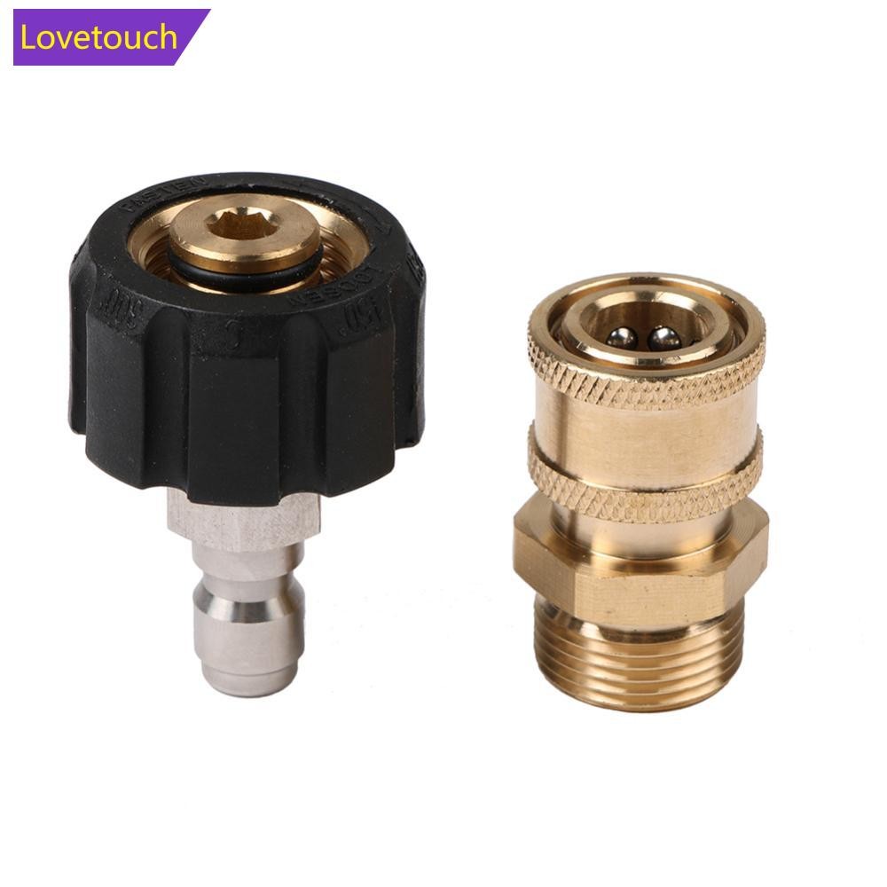 LOVETOUCH 2 ชิ้น 3/8 หรือ 1/4 "ความดันเครื่องซักผ้าอะแดปเตอร์ชุด M22 14 มิลลิเมตร/15 มิลลิเมตรหญิงหม