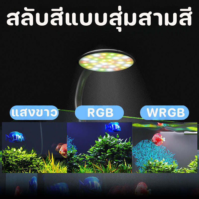 โคมไฟตู้ปลา ไฟเลี้ยงตู้ปลา ไฟตู้ปลา led แคลมป์ไฟตู้ปลา 3 สี กันน้ํา ประหยัดพลังงาน ไฟไม้น้ํา - รูปที่ 6