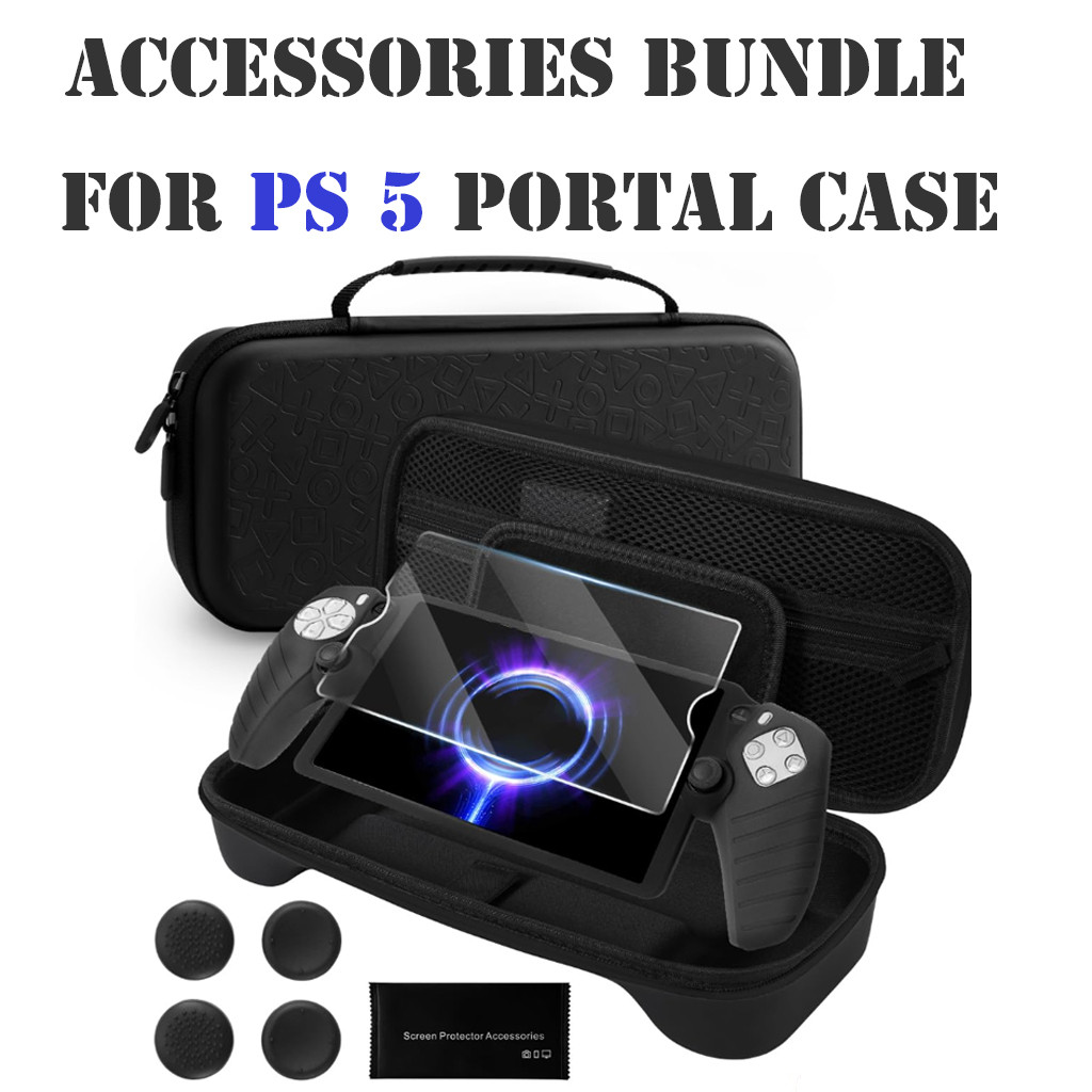 อุปกรณ์เสริมเคสแบบพกพาสําหรับ Playstation Portal เข้ากันได้กับ Ps Portal Cover Bundle- Black & White