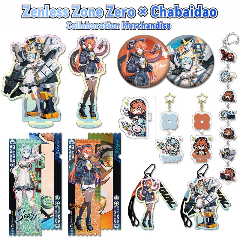 Zenless Zone Zero x ChaPanda Collaboration Merch Seed & Orphie ขาตั้งอะคริลิค, ป้ายแฟลชคู่, เสน่ห์, 