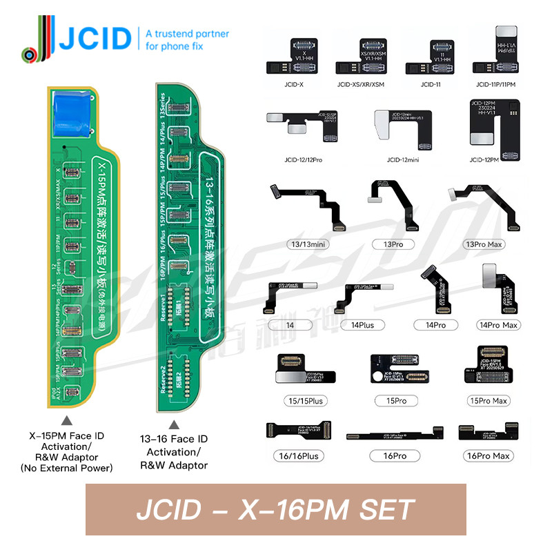 JCID Non-removal Face ID Repair FPC flex cable สําหรับ X XR 11 12 13 14 15 16 Pro Max Face Repair ไม่มีสายบัดกรี IC
