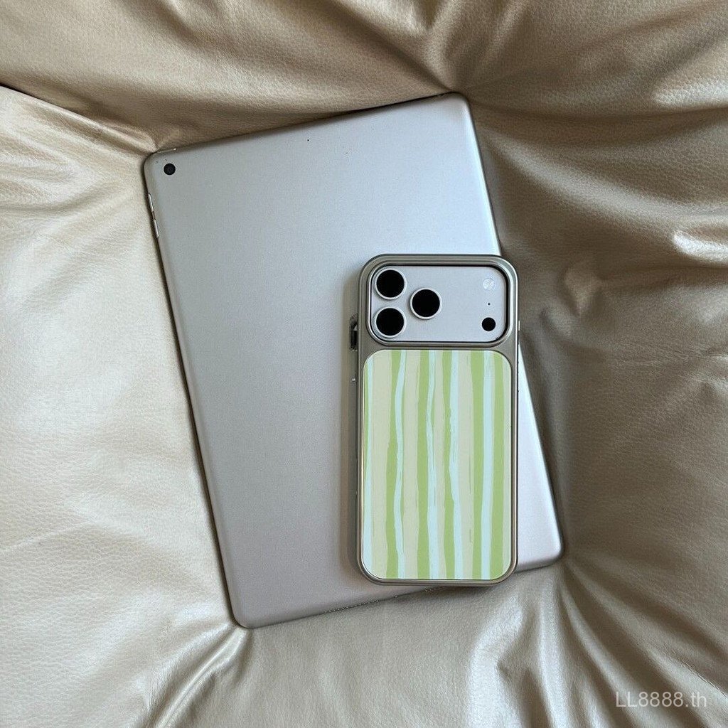 เคสโทรศัพท์ เหมาะสําหรับ iPhone 7 8 X XS XR XSMAX 11 12 13 14 15 16 17 Pro max Plus แถบสีเขียวสดกันก