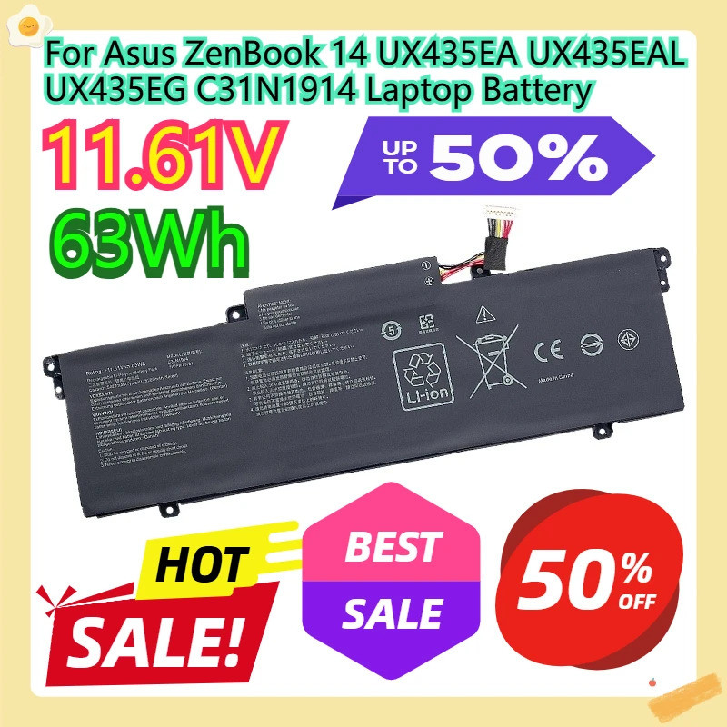 สําหรับ Asus ZenBook 14 UX435EA UX435EAL UX435EG C31N1914 แบตเตอรี่แล็ปท็อป 11.161V 63Wh