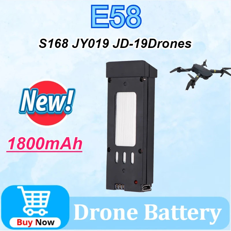 อัพเกรด Drone แบตเตอรี่ E58 3.7V 600mAh แบตเตอรี่ Lipo สําหรับ E58 S168 JY019 RC Quadcopter อะไหล่