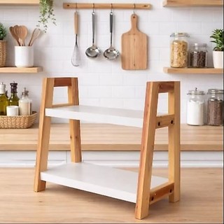 Rak Bumbu Dapur Estetik Kayu 2 Susun Serbaguna  Medium Size 2 Tingkat Rak Kosmetik Skincare