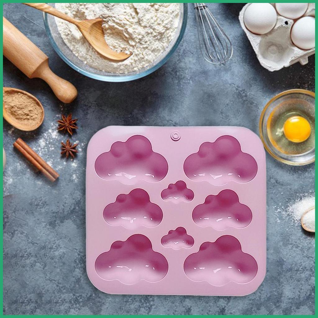 Cloud ช็อกโกแลตแม่พิมพ์ Cloud Jello ถาดน้ําแข็ง 3D Cloud Shape 8 Cavities Fondant แม่พิมพ์ถาดน้ําแข็