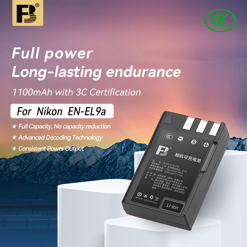 FB EN-EL9a 1100mAh แบตเตอรี่ Li-ion แบบชาร์จไฟได้สําหรับ Nikon D5000 D3000 D40 D40X D60 กล้องจัดส่งฟ