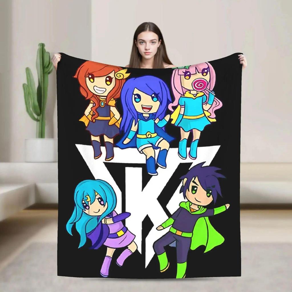 Gacha Life Game Super Warm Plush โยนผ้าห่มตกแต่ง Flannel ผ้าคลุมเตียงสําหรับโซฟาผ้าคลุมเตียงในร่มกลา