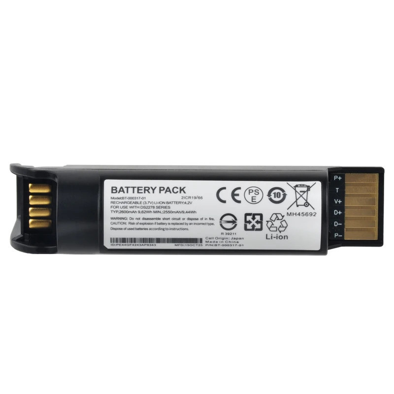 2600mAh DS2278 เปลี่ยนแบตเตอรี่ BT-000317-01 สําหรับ Zebra DS2278 Series Barcode Scanner แบตเตอรี่