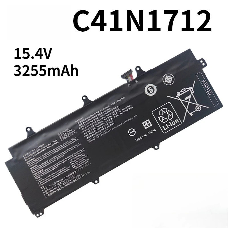 เข้ากันได้กับ ASUS ROG Zephyrus GX501V/VI/VSK GX501G/GS/GI/GM C41N1712 แบตเตอรี่แล็ปท็อปคุณภาพสูง