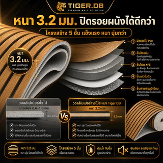 Tiger วอลเปเปอร์ลายไม้ สติ๊กเกอร์ กว้าง 60/120 เซน ยาวสุด 10 เมตร กันความชื้น ขอบไม่บิดเบี้ยว หนา3mm มีกาวในตัว บ้าน