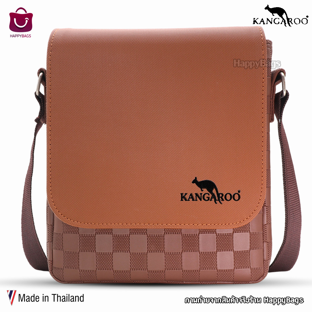 กระเป๋าสะพายข้างจิงโจ้ Kangaroo หนัง PU แฟชั่นลายตาราง (ร้านไทย ส่งจาก กรุงเทพฯ)