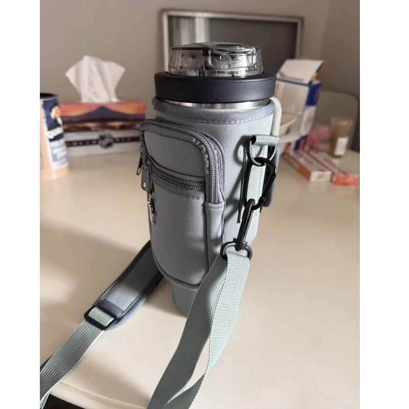 กระเป๋าใส่ขวดน้ำ กระเป๋าแก้วน้ำ พร้อมสายสะพายและช่องใส่ของ thumbnail 5