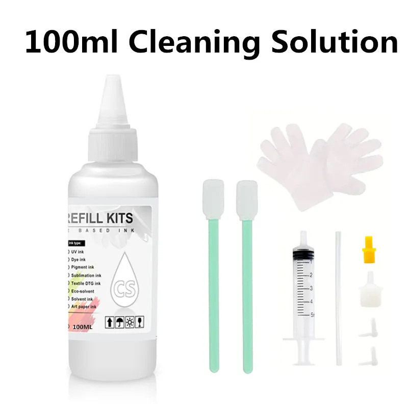 100ML ทําความสะอาดชุดของเหลวสําหรับ Epson HP Canon Brother Inkjet Printer ทําความสะอาด Solution สําห