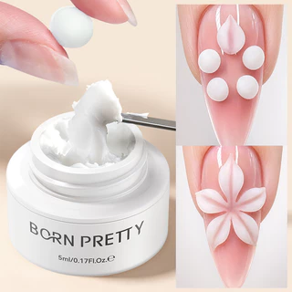 BORN PRETTY 5D White Sculpting Gel Non-Stick แกะสลักกาวสีขาวซาตินเล็บ DIY Sculpting Gel สําหรับเล็บ Extension Salon ใช้