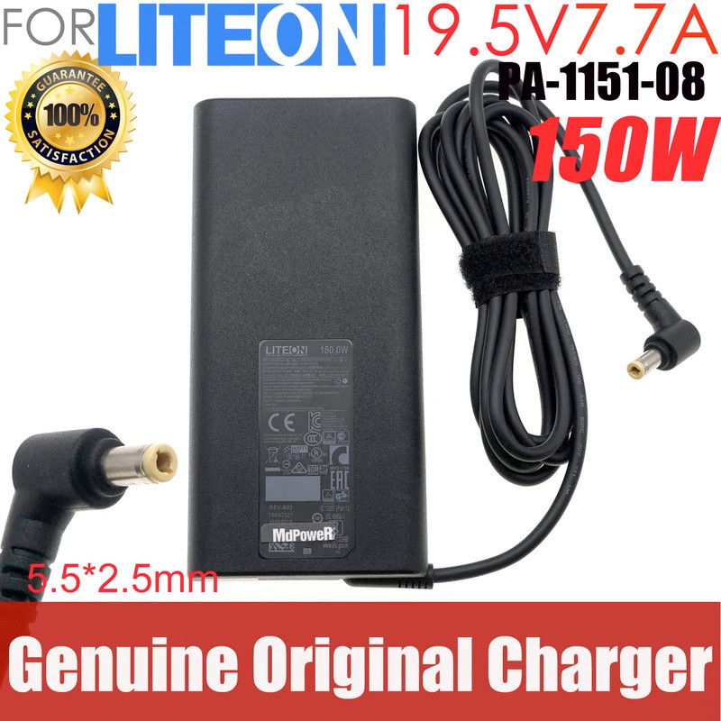 Original LITEON 19.5V 7.7A 150W PA-1151-08 AC Adapter Charger สําหรับ MSI GL62M 7RDX MS-16J9 แล็ปท็อ
