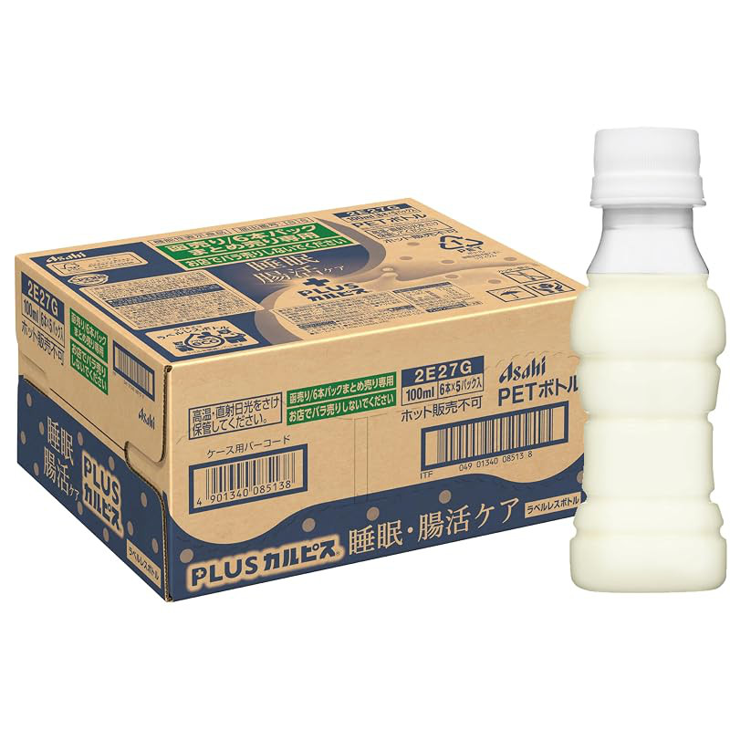 Asahi Drinks PLUS Calpis Sleep & Gut Health Care - 100ml x 30 Bottles [Functional Food] [Enhances Sl