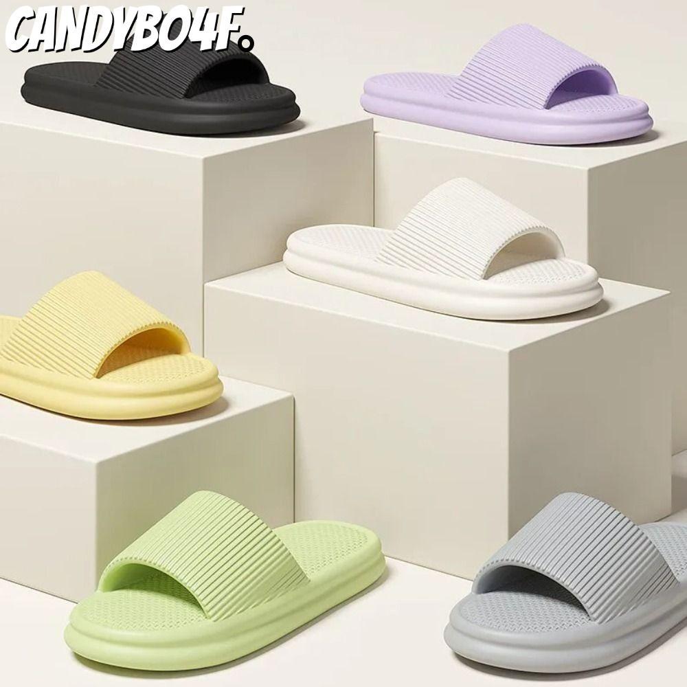 CANDYBO4F ผู้หญิงรองเท้าแตะชายหาด,รองเท้าแตะเมฆกันลื่นพื้นนุ่ม,แฟชั่นหนาEVAรองเท้าแตะระบายอากาศห้องน้ําในร่ม