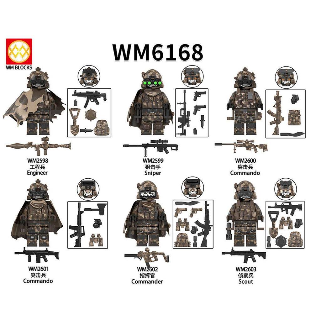 ทหาร Series วิศวกร Sniper Commander Scout ประกอบ Building Block Minifigure ของเล่น WM6168 E6MC