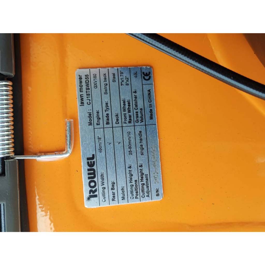 🔥ถูกสุด🔥ROWEL รถเข็นตัดหญ้า RW- GT-CJ18TSWD55 ใบมีด 18 นิ้ว 4.3แรง เครื่องHonda GXV160 เครื่องตัดหญ้