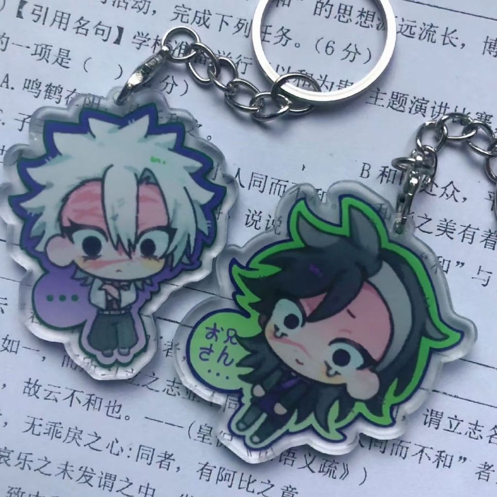 Demon Slayer Anime KeyChain Genya Shinazugawa Sanemi Shinazugawa พวงกุญแจผู้ชายสําหรับผู้หญิงรูปการ์