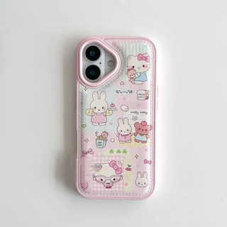 เคสหนังสำหรับ iPhone 15 Pro Max 16 Plus 13 12 Pro 11 X/Xr/Xs/Xs Max 14 17 Air สัมผัสนุ่ม ลายคิตตี้น่ารัก วัสดุหนา