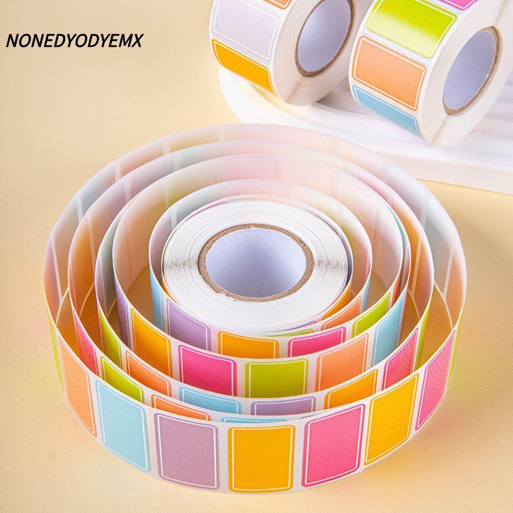 NONDYOMX 500 ชิ้น/ม้วนชื่อสติกเกอร์,กันน้ําป้ายเปล่าสติกเกอร์,อุปกรณ์เครื่องเขียนSelf-กาวเขียนได้สติกเกอร์