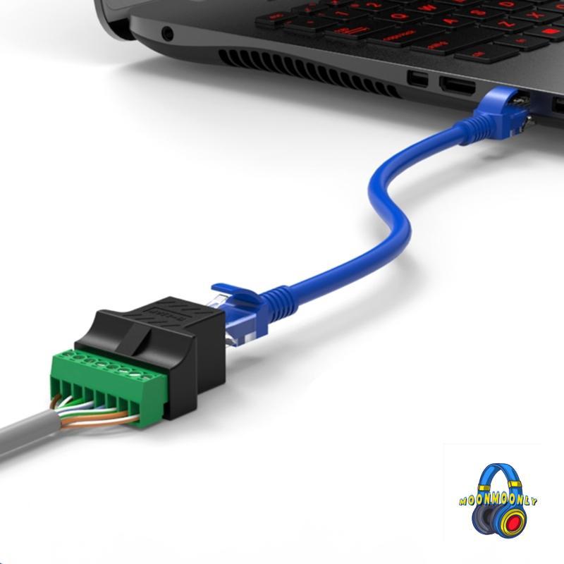 MOON RJ45 Screw Terminal Adapter Connector RJ45 8P8C ตัวเมียถึง 8 Pin Screw Terminal