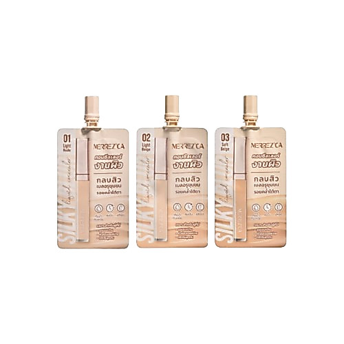 (1ซอง) คอลซีลเลอร์ Merrez'ca Silky Blur Liquid Concealer Merrezca