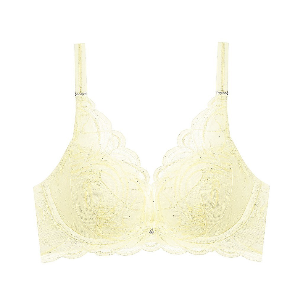 Triumph เสื้อชั้นในแบบมีโครง รุ่น Premium Shimmer Lace WHU DV 01-R รหัส 10223187 สีเหลือง 00GT