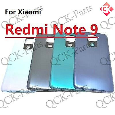 ฝาหลังสําหรับ Xiaomi Redmi Note 9 4G ด้านหลังแบตเตอรี่พร้อมปุ่มด้านข้างปริมาณพลังงานและเลนส์กรอบ