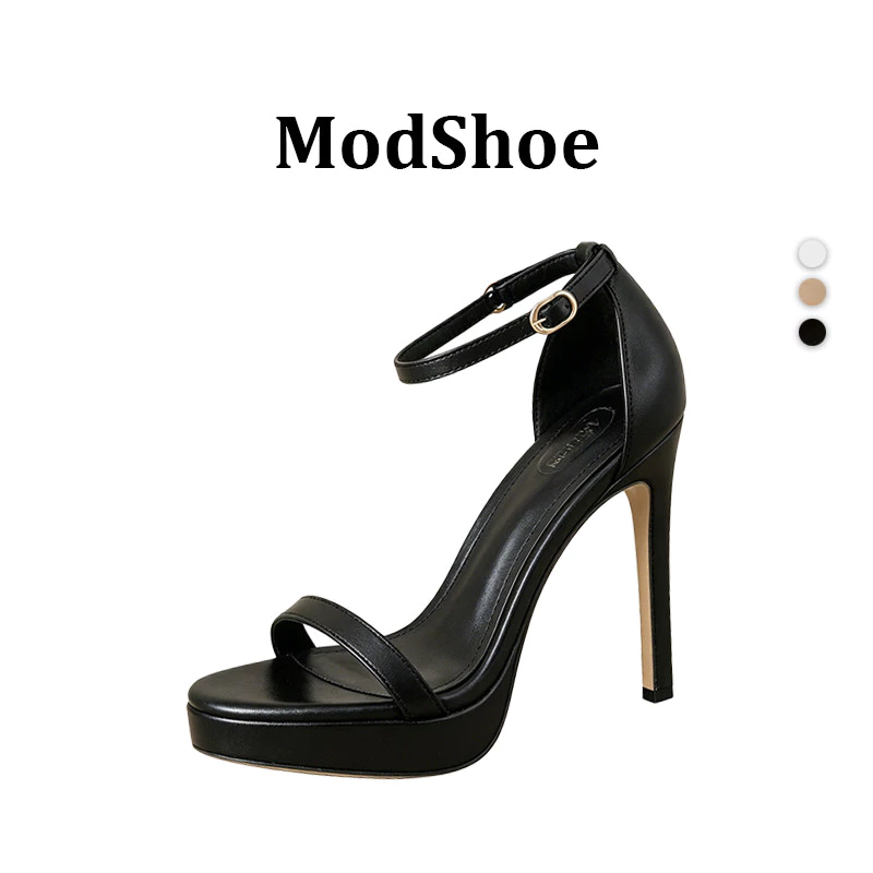 ModShoe รองเท้าส้นเข็ม รัดข้อ ดีไซน์หรู ขายาว ดูสง่า หนังพรีเมี่ยม ใส่สบาย ไม่ปวดเท้า