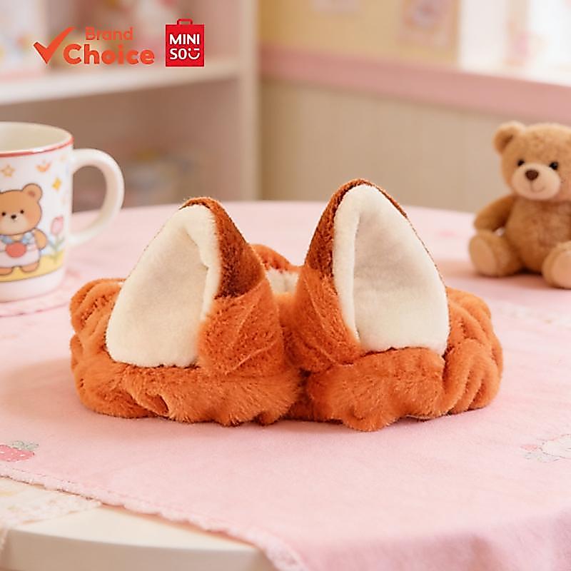 MINISO  ซีรีส์ดิสนีย์ Zootopia ซีรีส์ฟ็อกซ์สไตล์น่ารัก นุ่มฟู และทันสมัย แถบคาดผมสามมิติรูปหูจิ้งจอก ขนาด 22 ซม. × 12 ซม. × 1 ซม.