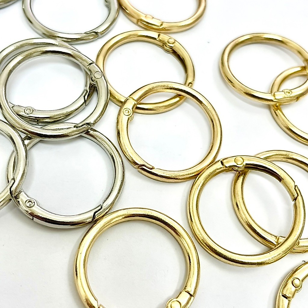 ห่วง พวงกุญแจ เกรดB  เงิน ทอง คละสี ขนาด 30mm 32mm ห่วงสปริงล็อค 100pcs ของตกแต่ง อุปกรณ์งานฝีมือ