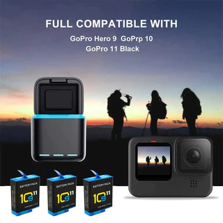 2000Mah 3 แบตเตอรี่สําหรับ Gopro Hero 11 10 9 Li-Ion แบตเตอรี่ Pack Motion กล้องแบตเตอรี่สําหรับ Go