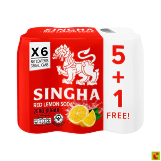 สิงห์ แดงเลมอนโซดา 330 มล. x 5+1 ชิ้น