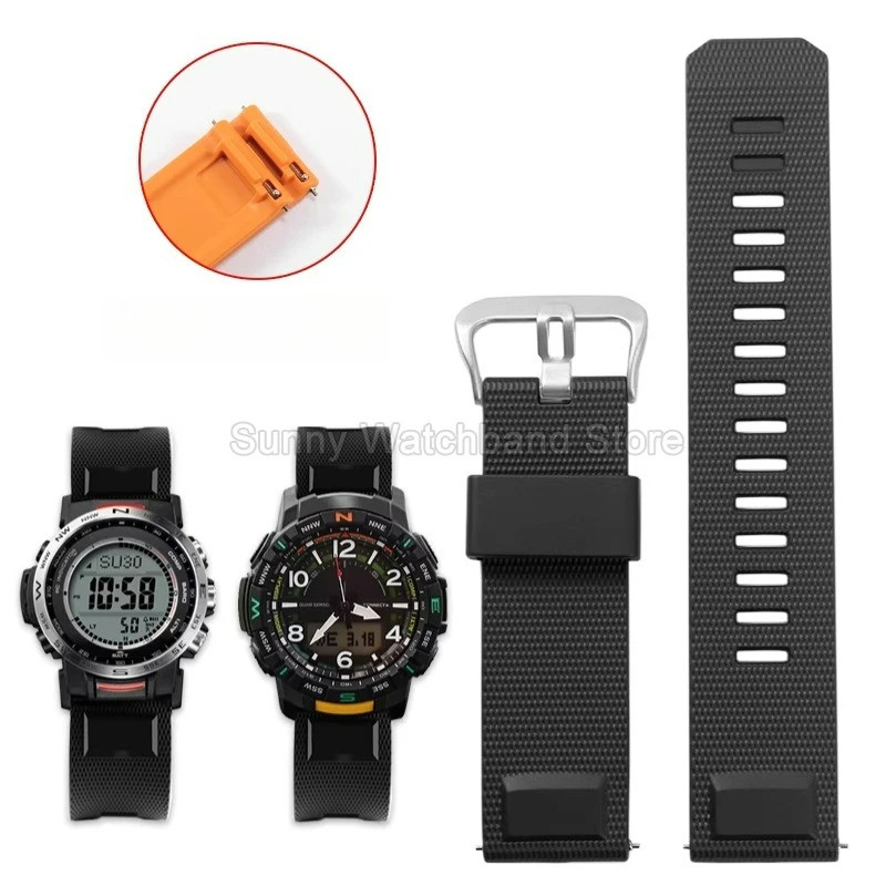 สายนาฬิกายางสําหรับ Casio PRO TREK Series PRT-B50/B70 PRW-35/51/61Y ยืดหยุ่นสบายซิลิโคนนาฬิกาอุปกรณ์