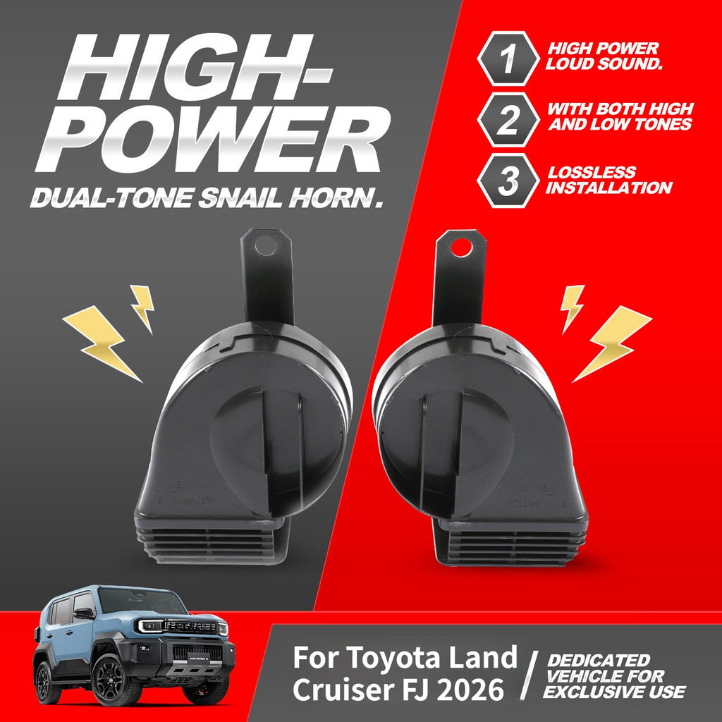 สําหรับ Toyota Land Cruiser FJ 2026 Snail Horn High Low Dual Tone กันน้ํา Auto Horn เสียงดังรถดัดแปล