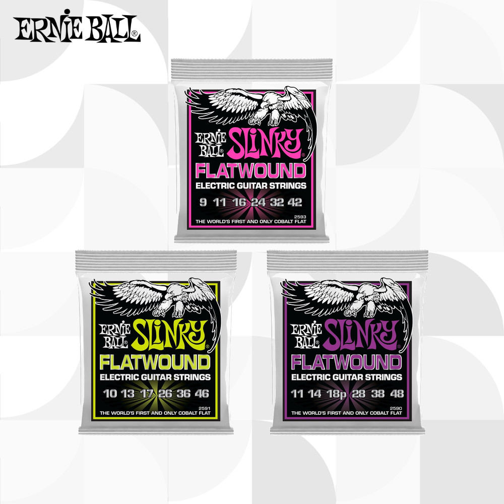 ERNIE BALL Flatwound 2593/2591/2590 Super Slinky Flatwound/Regular Slinky Flatwound/Power Slinky Ele