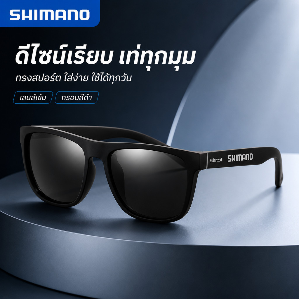 🔥COD🔥 แว่นกันแดดโพลาไรซ์ผู้ชาย ป้องกันUV400 ใส่ตกปลาขี่จักรยานเล่นกีฬา เลนส์สีดำลดแสงจ้า สวยเท่ทุกโอกาส