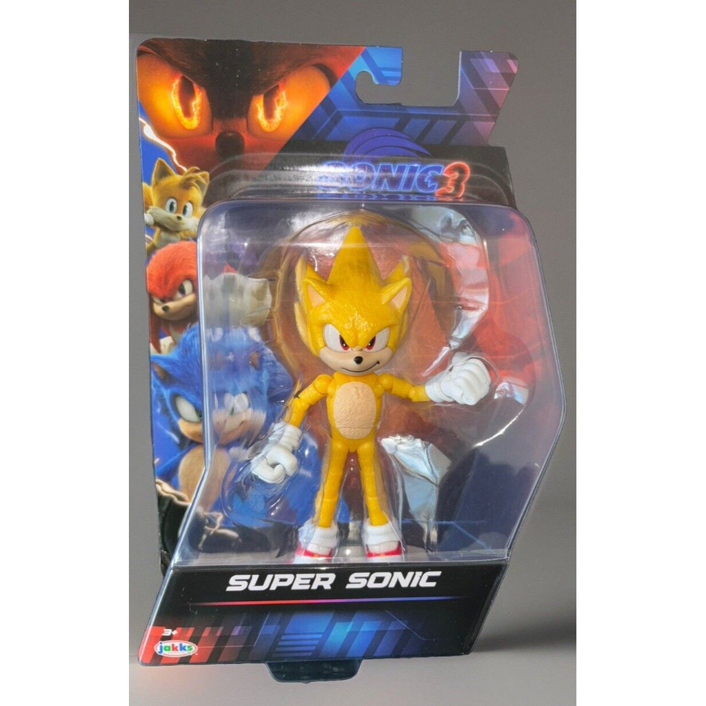 Sonic the Hedgehog Sonic 3 Movie SUPER SONIC 5" Action Figure Jakks Pacific|สต็อกพร้อม|ของขวัญของเล่