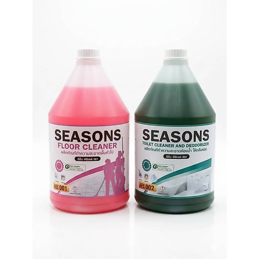 เซ็ทคู่หูความสะอาด Seasons(ซีซั่น) 1.PCS-001 น้ำยาถูพื้น +2.PCS-002 น้ำยาล้างห้องน้ำ