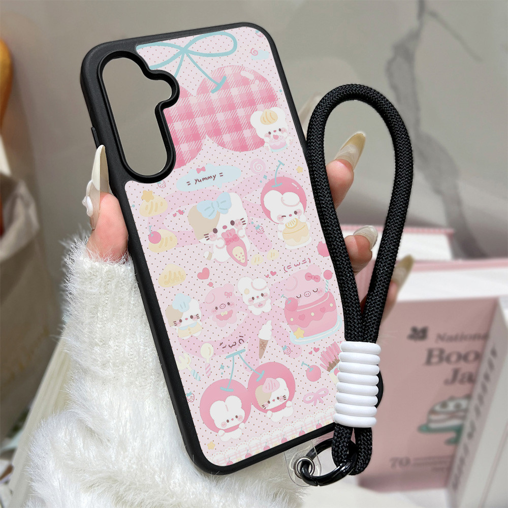 เชอร์รี่แคท เคส For Samsung A37 A07 A17 A16 A06 A05S A05 A36 A55 A15 A54 A56 A35 A34 S26 A25 อะคริลิกฝ้า เคสโทรศัพท์