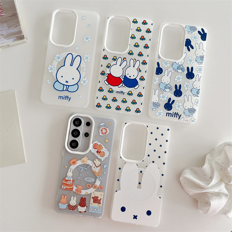 SAMSUNG Miffyกระต่ายCandyสําหรับSamsung S26 S25 Ultra S24 S23 FE A15 A16 A03S A56 A57 magnetic AttractionกันกระแทกTPU Cover