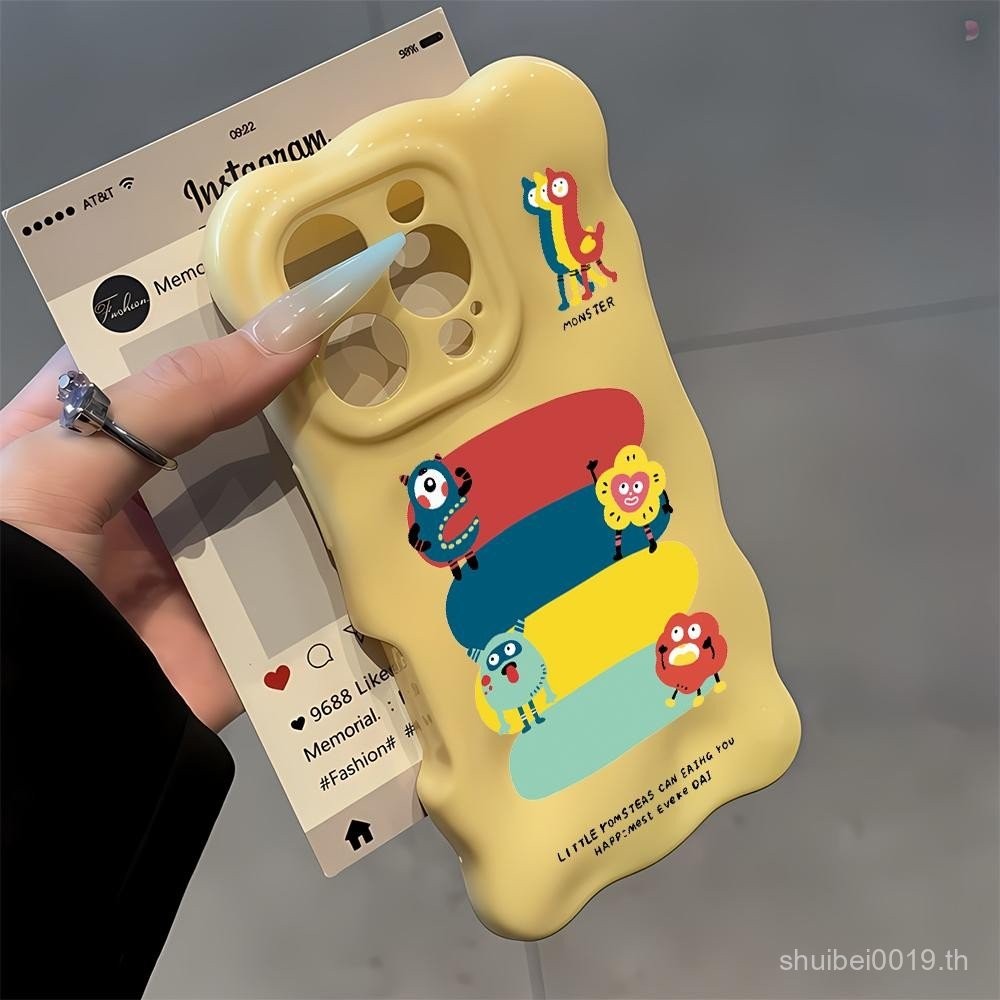 สําหรับiPhone 15 14 16 12 13 11 16PRO 14PRO 15PROMAX 16PROMAX 14PROMAX 13PLUSการ์ตูนรูปแบบมอนสเตอร์ฝ