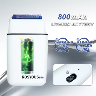 ROSYOUS RS620 เครื่องโกนหนวดตัดผมมืออาชีพ 10000RPM เครื่องโกนหนวดไฟฟ้าฟอยล์คู่สําหรับผู้ชายเครื่องกันหนวดเคราตัดผม