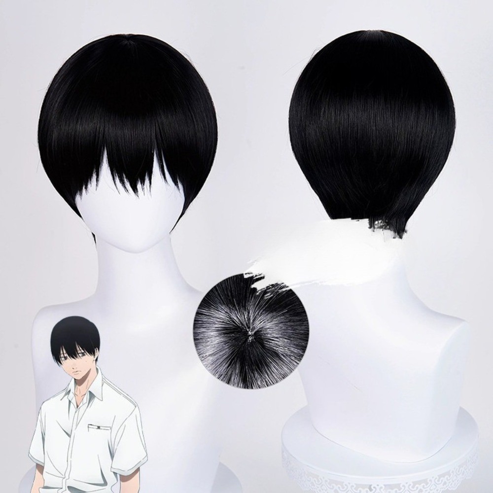 วิกผมคอสเพลย์ ขนาด 30 ซม. จาก Hikaru Died Tsujinaka Yoshiki สังเคราะห์ทนความร้อน สีดำ