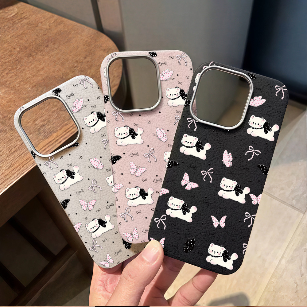จัดส่งในพื้นที่ เคสผิวหนังพื้นผิว แฟชั่น หนัง เรียบง่าย For IPhone16 14 13 11 6 7 8 plus Pro Promax X XR XSMAX  PWTPU164